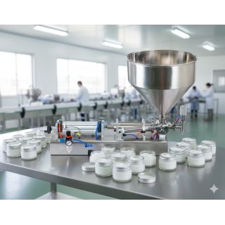 Pnömatik Pistonlu Sıvı ve Yoğun 10 ml – 100 ml Krem Macun Pekmez Bal Dolum Makinesi